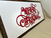 Load image into Gallery viewer, Merry Christmas Fancy Font Wood Sign
