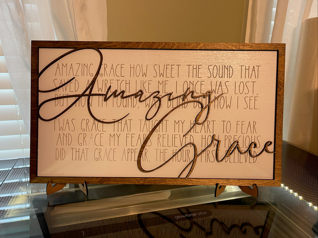 Amazing Grace Inspirational Wood Sign