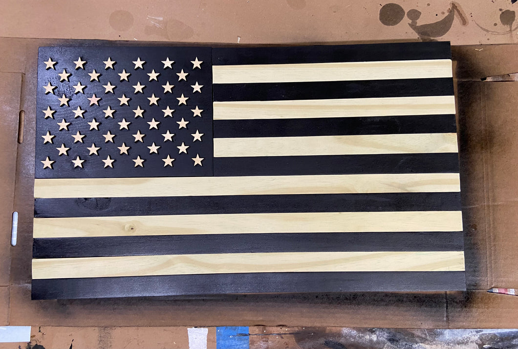 American Flag_Subdued_Distressed Black and Natural_Medium