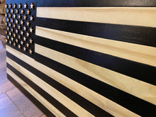 Load image into Gallery viewer, American Flag_Subdued_Distressed Black and Natural_Medium
