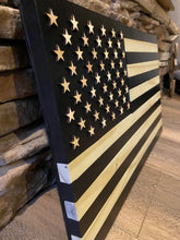 Load image into Gallery viewer, American Flag_Subdued_Distressed Black and Natural_Medium
