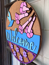 Load image into Gallery viewer, Welcome Hummingbird Door Hanger
