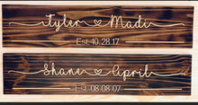Load image into Gallery viewer, Personalized  Distressed Couples Red Mahogany Wood Sign
