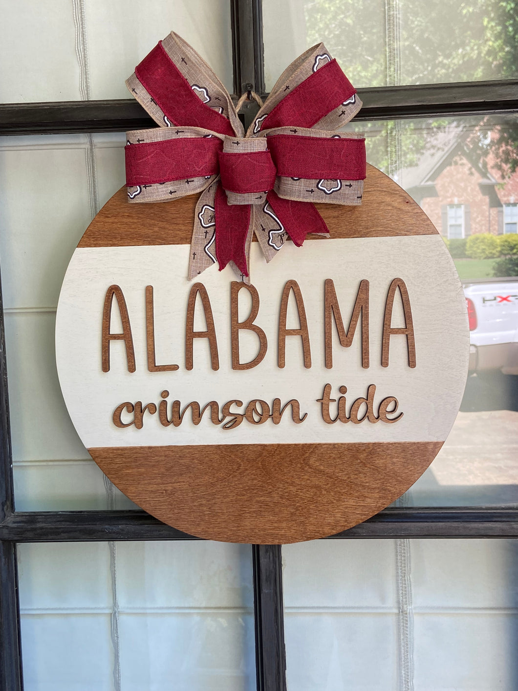 Alabama Crimson Tide Wood Round